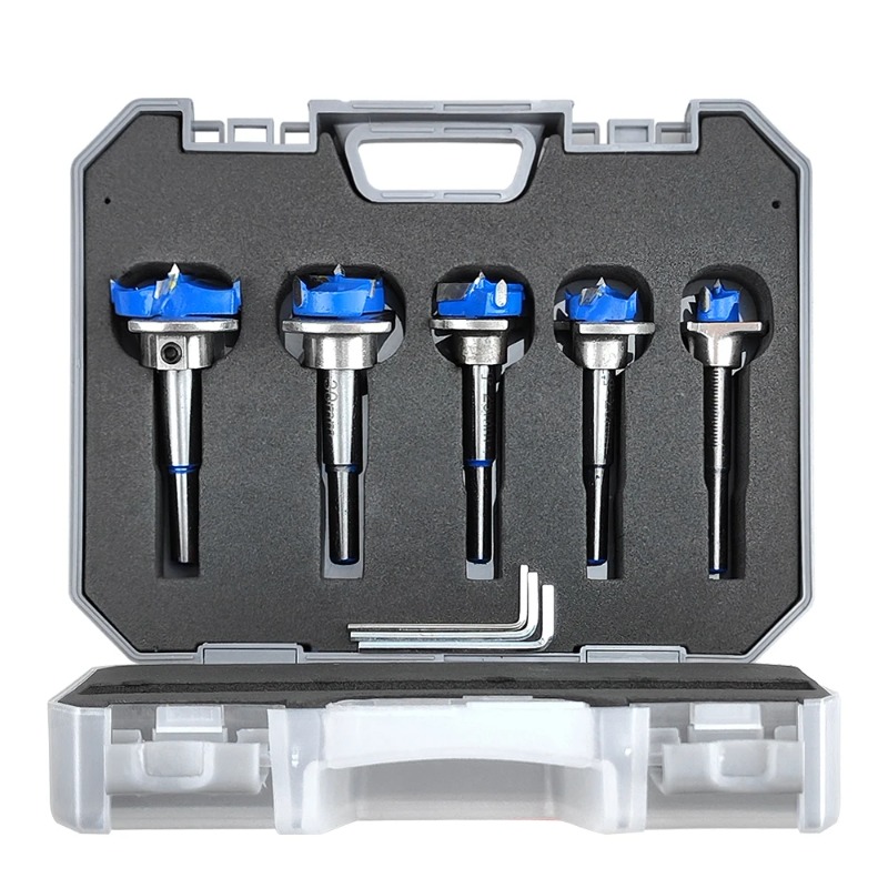 5Pcs 15-35mm Forstner 드릴 비트 세트 목공 플랫 윙 드릴 조절식 힌지 홀 익스텐더(보관 케이스 포함) 23,200원