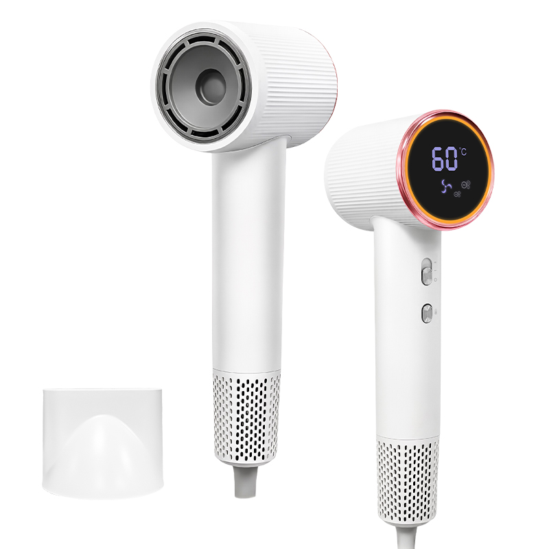 RichMagic 초고속 초경량 초경음 BLDC 음이온 12가지 모드 LED스크린 디스플레 셀프 클리닝 기능 가정용 헤어드라이기 1600W+자석 노즐, 화이트 104,860원