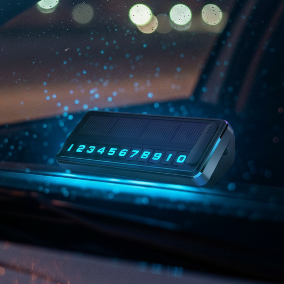 라인하임 LED 차량용 주차번호판 태양광 충전 전화번호판 알림판, 1개, 블랙 13,900원