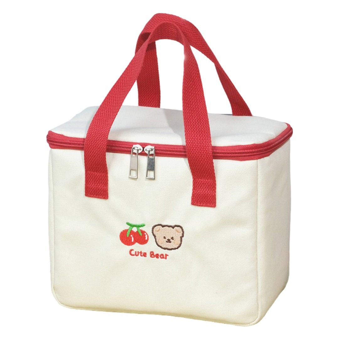 레츠팡 감성 곰돌이 체리 보온보냉 도시락 가방 피크닉 이유식 쿨러백 런치백 16,400원