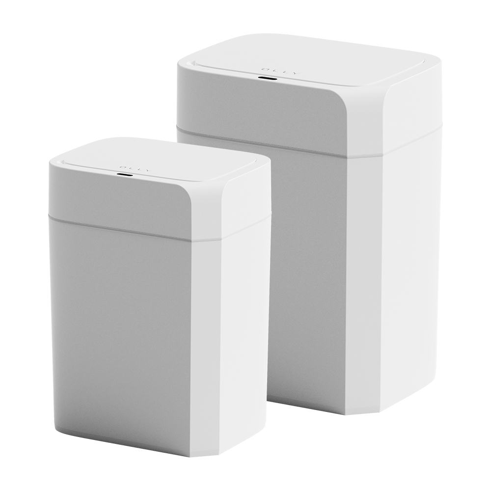 1+1 2개 구성 OLLY 냄새차단 모션인식 자동 센서 휴지통 12L+16L 사각 쓰레기통 기저귀 화장실 26,900원