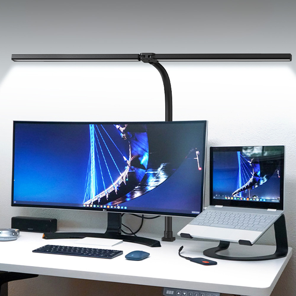 진보 책상 모니터 안티 블루라이트 LED 와이드 스탠드 클립+베이스, 블랙 56,900원