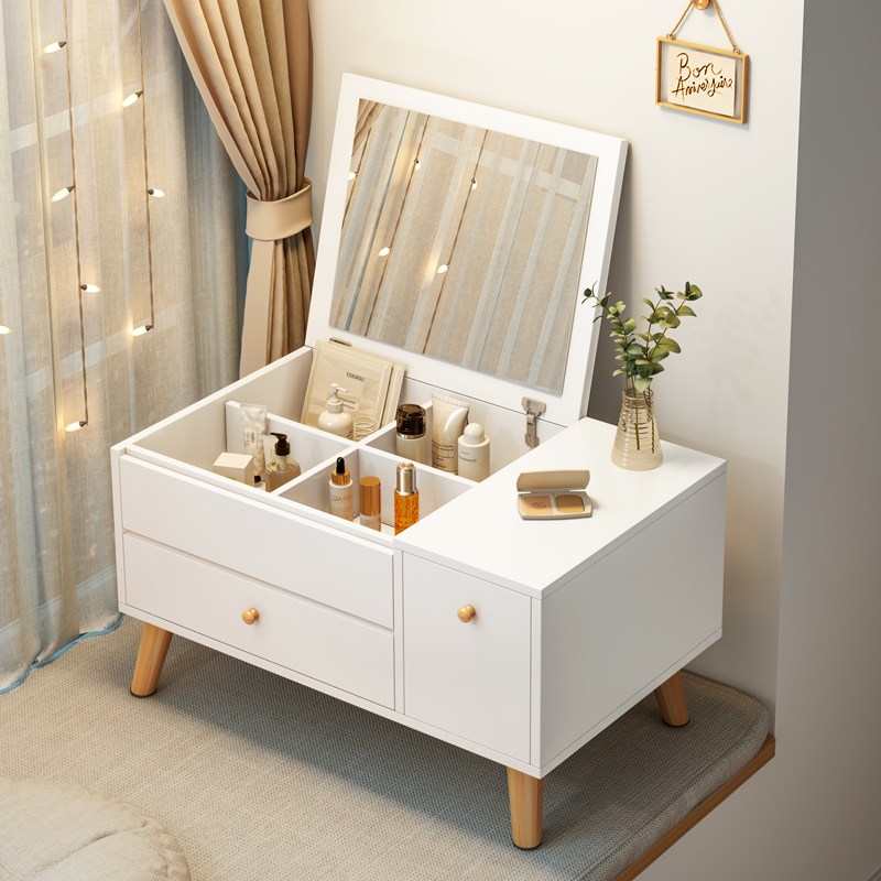 PercyLy 좌식 수납 서랍형 다용도 수납 화장대 미니 화장대 흰색, 흰색 43,800원