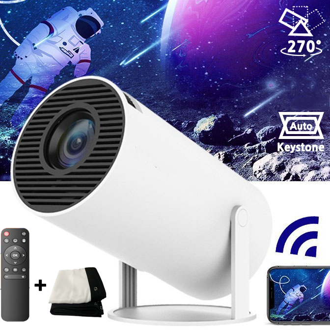 BIKASU 스마트 가정용 미니빔 빔프로젝터 휴대용 캠핑용 빔 프로젝터 180도 회전 초점 초고화질 69,900원