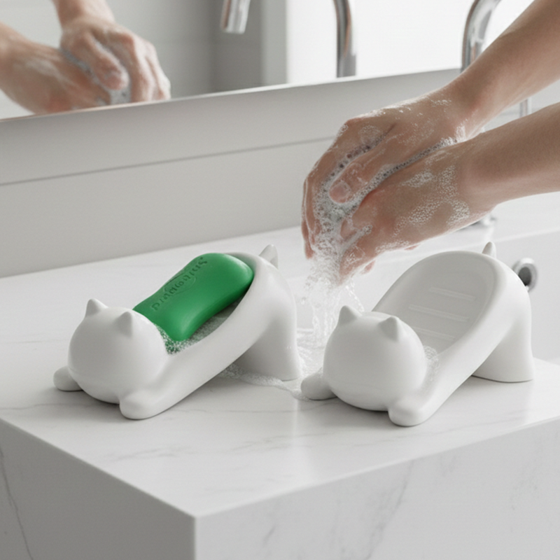아킴 귀여운 고양이 비누 받침 욕실 물빠짐 비누받침대 세면대 비누 거치대 3,370원