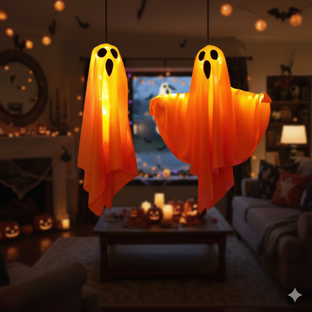 크레나 할로윈 귀여운 유령 LED조명, 오렌지+오렌지, 2P 21,900원