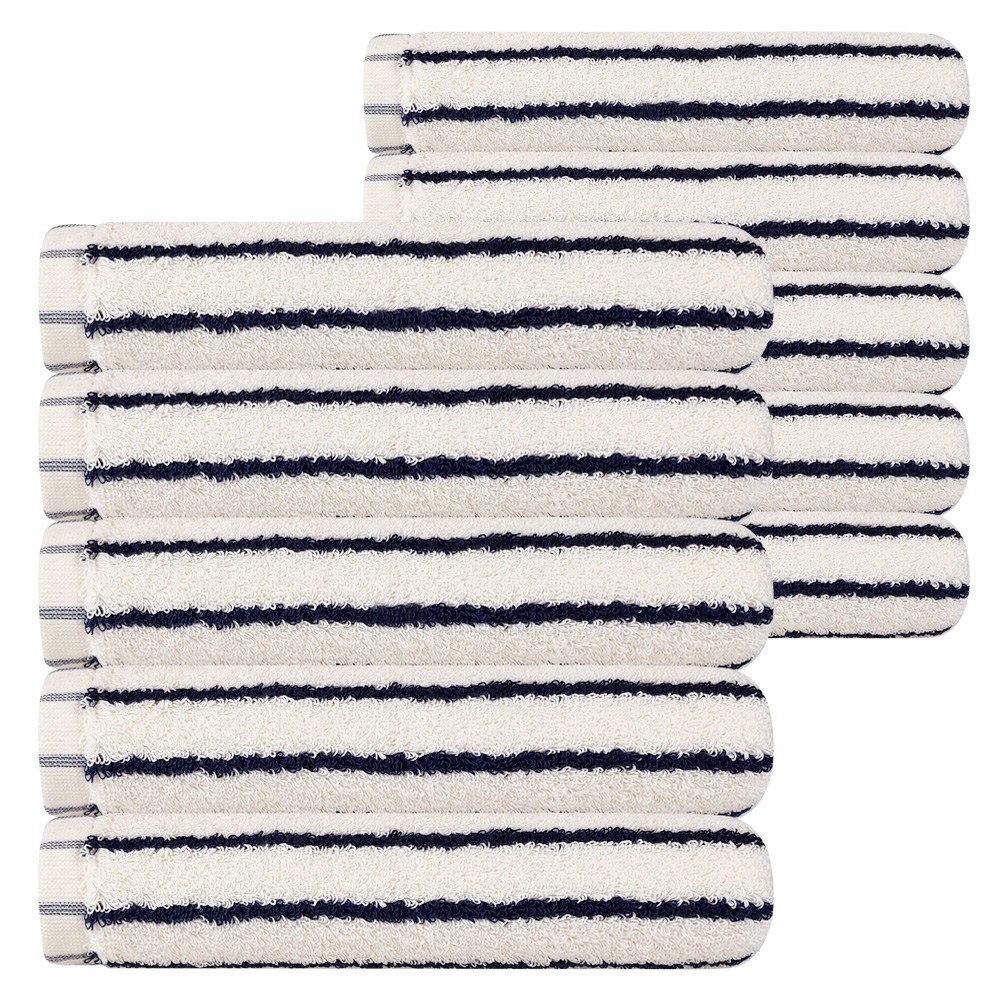 코튼앨리 선염 디자인 호텔수건 40수 200g 코마사 최고급 타올, 10개, 블루라인 55,810원