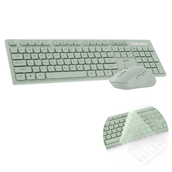 지클릭커 OFFICEPRO WMK10 무소음 무선 키보드 마우스 세트, WMK10, 그린, 일반형 21,800원