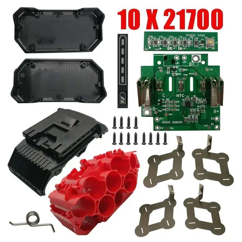 호환 BAT618 1021700 리튬 이온 배터리 관리 시스템 Bosch 18V 용 플라스틱 케이스 PCB 충전 회로 기판 BMS 30,210원