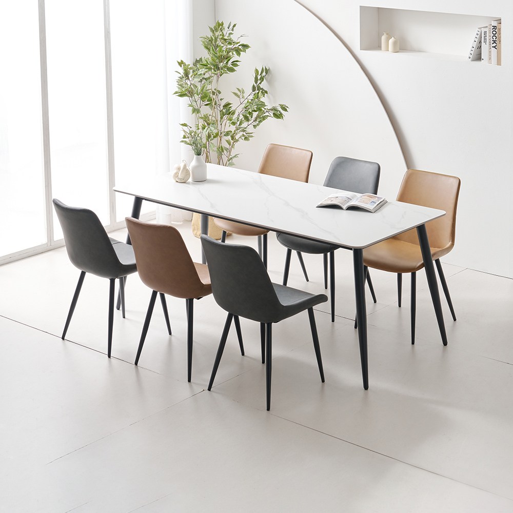 라로퍼니처 클래시 1800 포세린 통 세라믹 6인 식탁 세트 294,000원