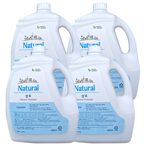내추럴 샴푸 4.2kg x4개 업소용 호텔용 사우나 대용량, 4개, 4.2L 38,900원