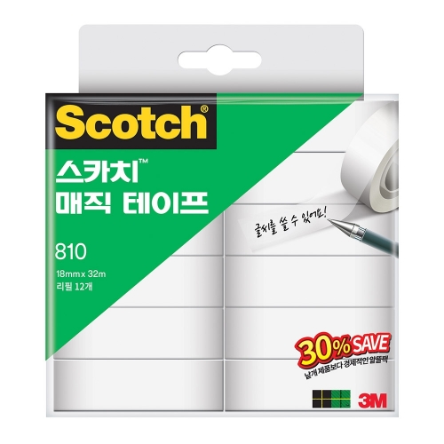 스카치 매직 테이프 810R-12(18X32)리필 세이빙팩 30,010원