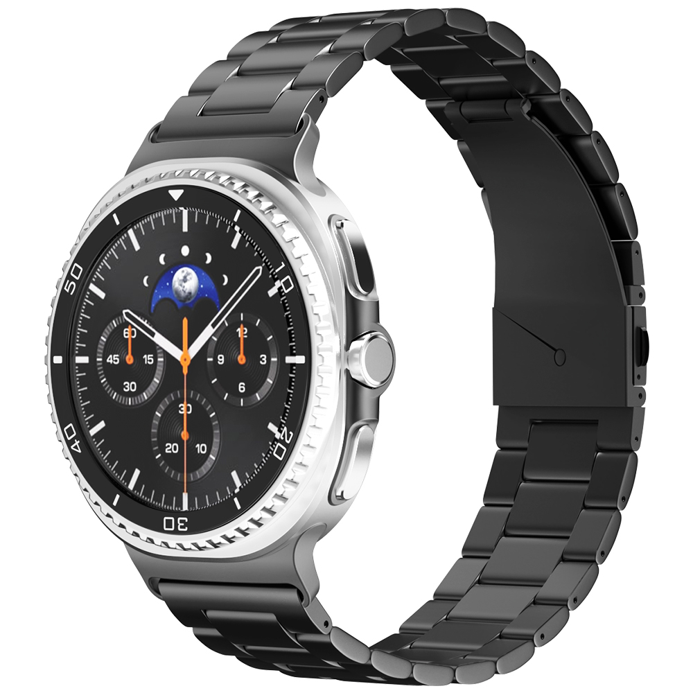 신지모루 3연 디자인 스테인리스 메탈 쥬빌레 밴드 스트랩 22mm, 블랙, 1개 12,870원