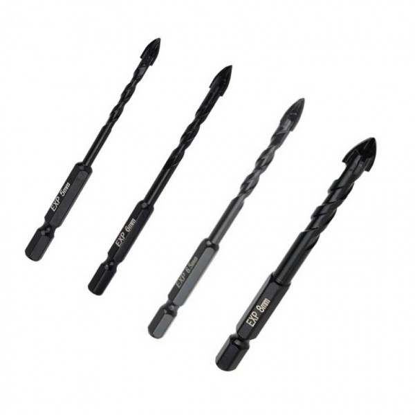 안전 철물점 고급 아시아형 NZ엘빌 4날 K타입 블랙 만능 드릴 비트 5mm-8mm 공업용 산업용 건설 공사 작업 현장 노가다 필수 6,800원