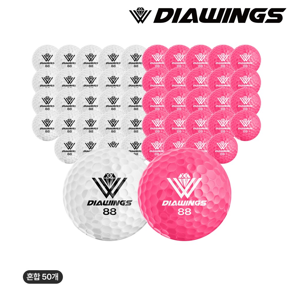 다이아윙스 혼합 골프공 (벌크팩), 1세트, 50개입, M2 화이트(유광) 25개+M2 핑크(유광) 25개 99,000원