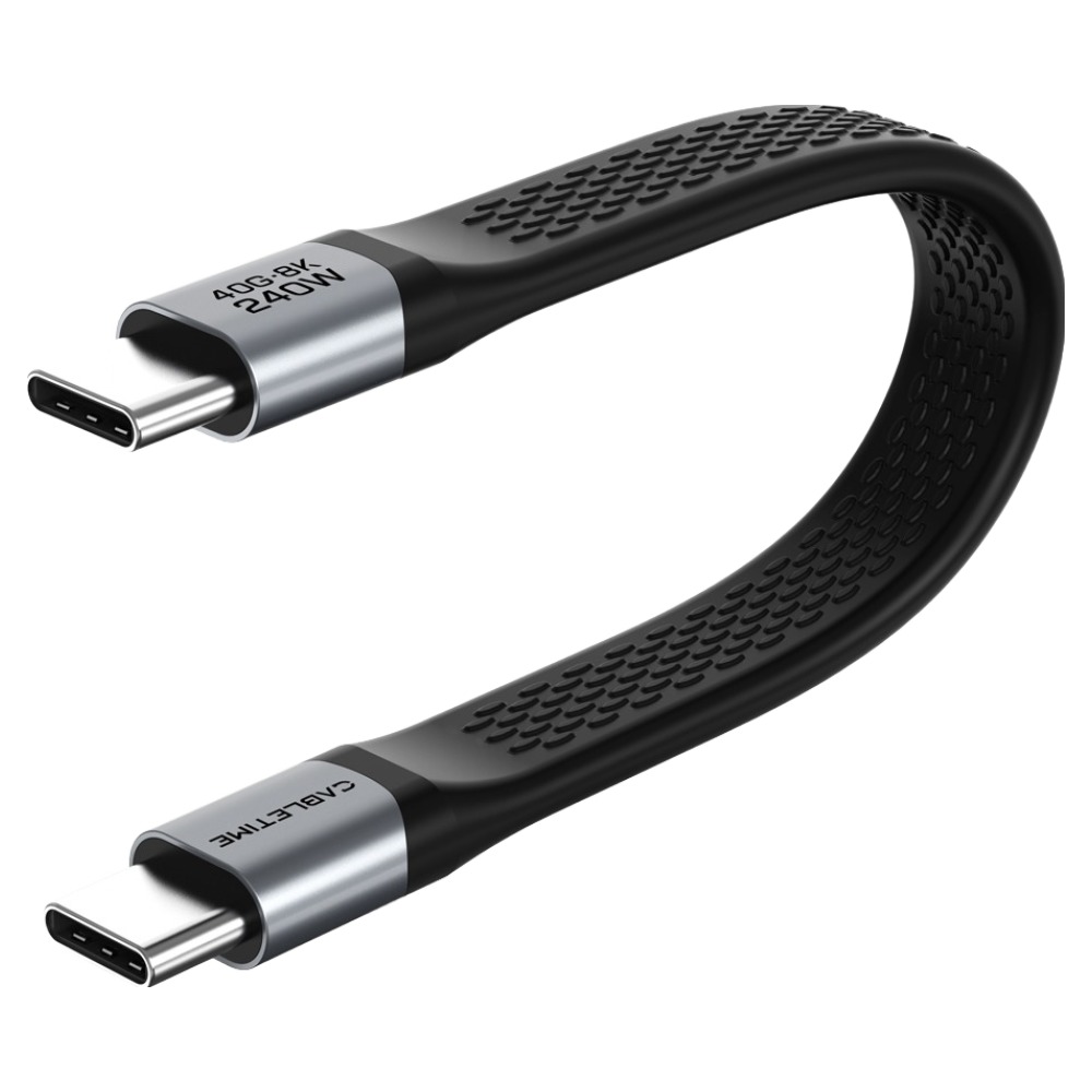 케이블타임 USB4 8K 40Gbps 240W C to C타입 플랫 고속 충전 케이블 썬더볼트 3 4 호환 CU45B, 혼합색상, 1개, 13cm 13,400원