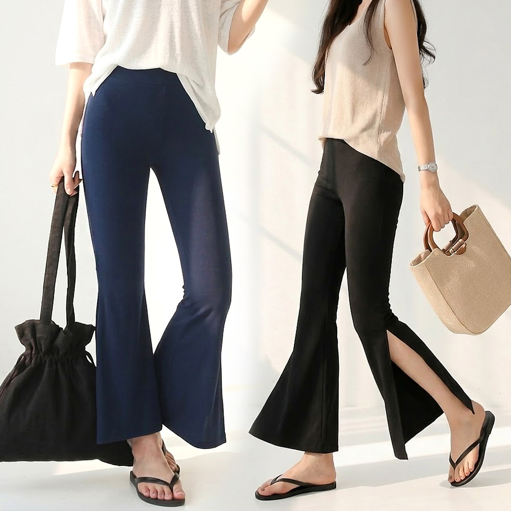 1+1 여성 쿨링 여름 부츠컷 트임 레깅스 밴딩팬츠 아이스 바지 2p 19,800원