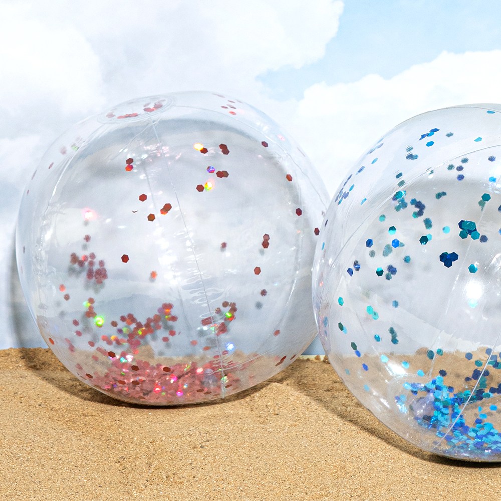 민화샵 물놀이공 스팽글비치볼 투명비치볼 감성수영장반짝이비치공 DIY 빛나는 놀이 3,600원
