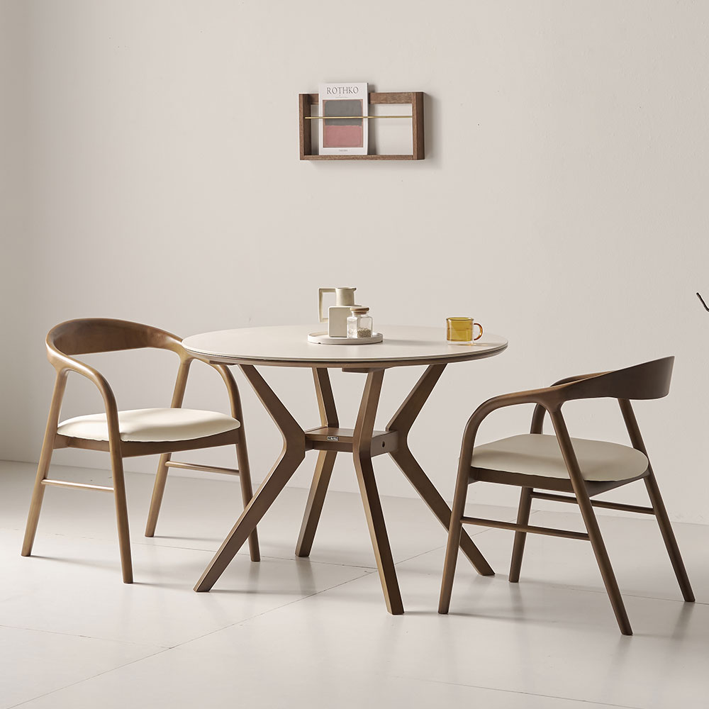 세릴 1000 포세린 세라믹 원형 2인용 식탁+루모르 의자2 IKCR1A, (식탁) 단일 색상, 일반 의자 2 647,000원