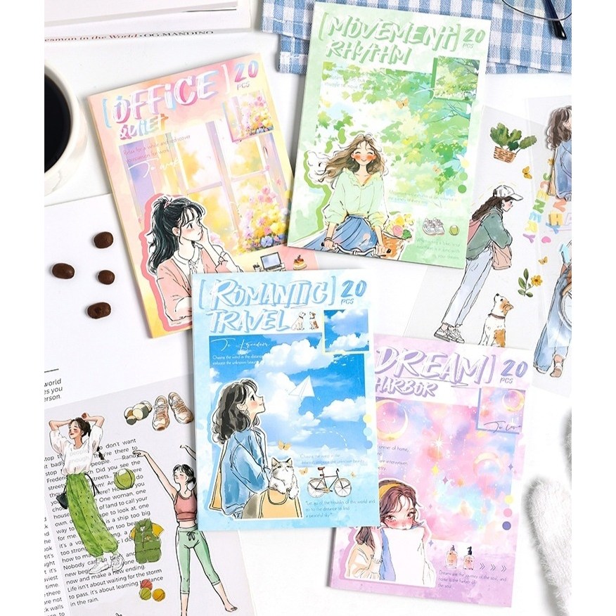 다꾸스티커 20장 4세트 (핑크+그린+퍼플+블루) 24,000원