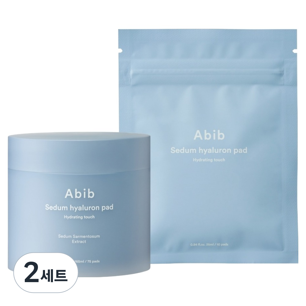 아비브 수분초 히알루론 패드 하이드레이팅 터치 165ml 75p + 10p 세트, 165ml, 2세트 28,980원