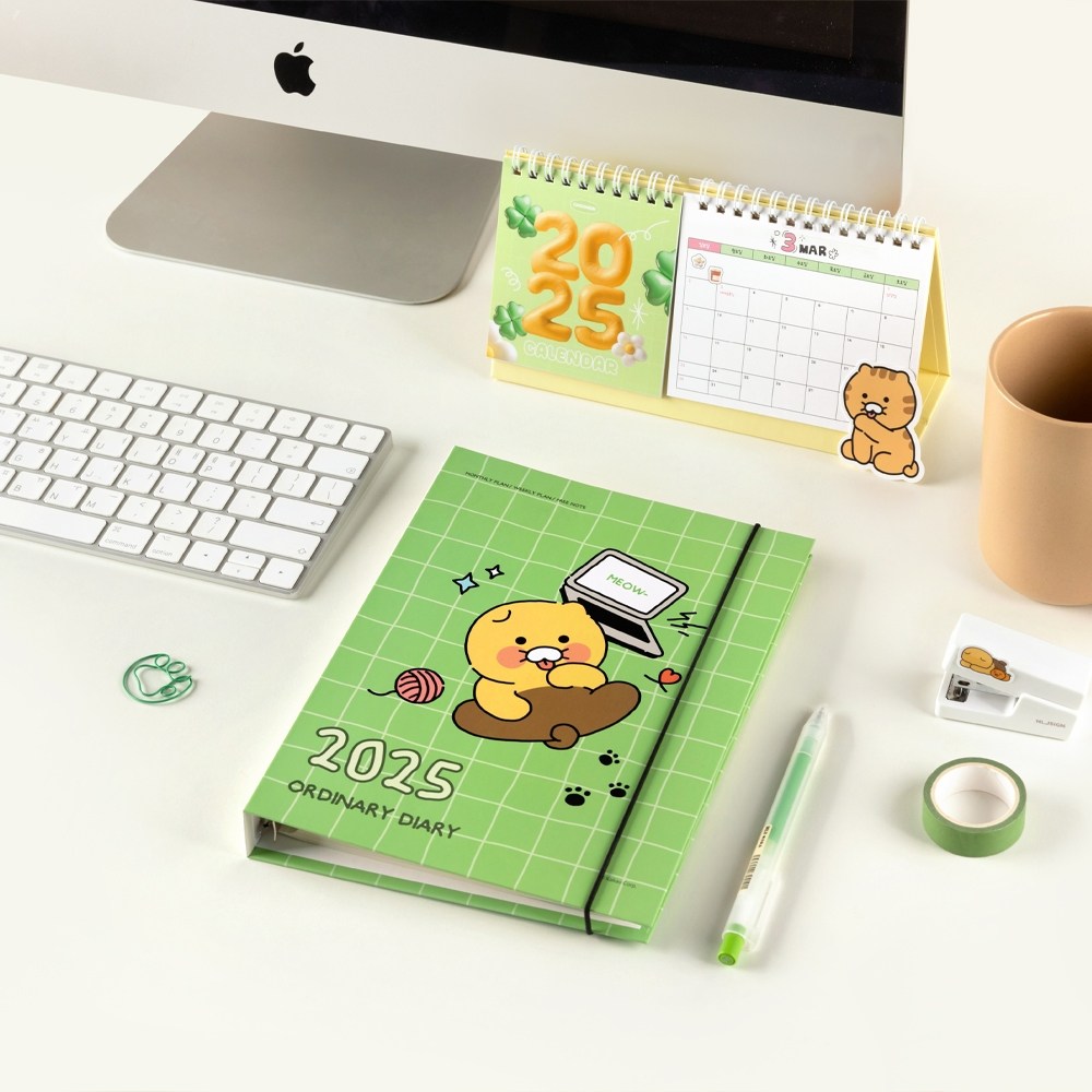 카카오프렌즈 2025 캐릭터 춘식이 날짜형 오디너리 바인더 6공 밴드 다이어리 A5 노트 2,650원