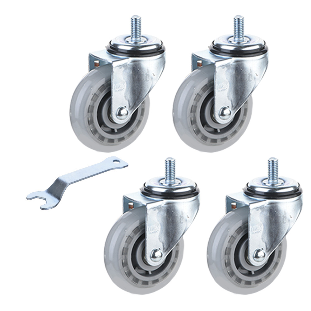 우레탄 저소음 고탄성 3인치 4인치 5인치 회전 회전브레이크 볼트 캐스터 바퀴 4개 세트, 4개 34,200원