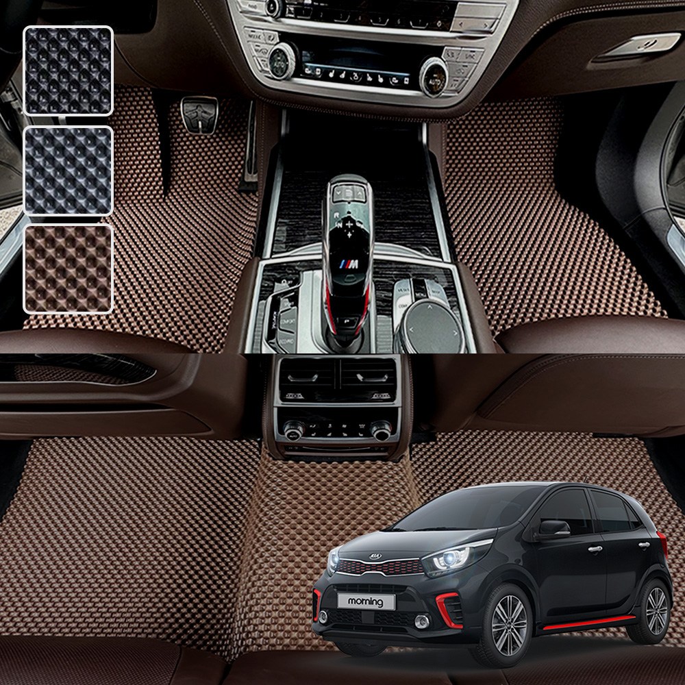 올뉴 모닝 전용 3D 엠보싱 차세대 고무매트 1열2열 세트, 브라운, 109_2 올뉴모닝JA 모닝어반 2017.1~ 59,000원