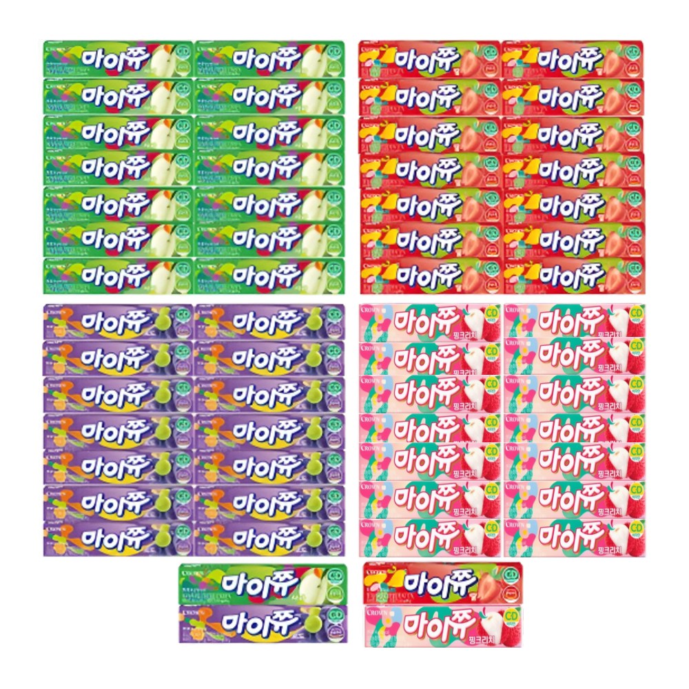 마이쮸 스틱 4가지맛 44g(포도+사과+딸기+핑크리치) 15개씩 총60P, 2세트, 44g 73,840원