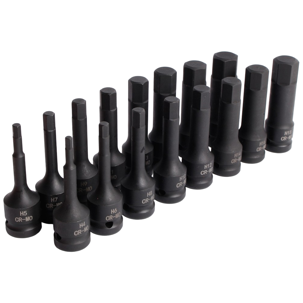 ITL 임팩 헥스 비트 소켓 세트 헥사 일체형 육각 4~19mm 1/2 78mm 16PCS 40,900원