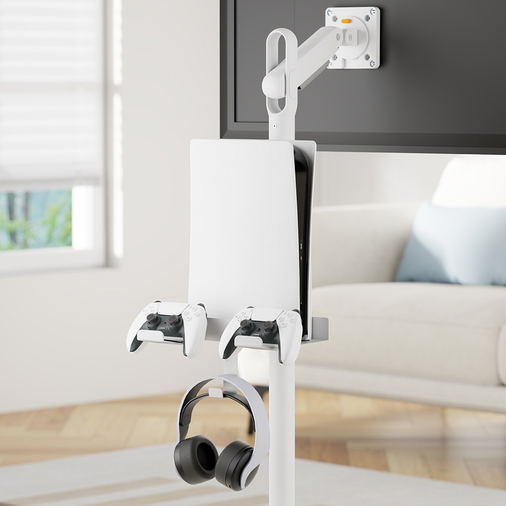 엔산 엔산마운트 PSH-01 게임기 정리 슬림 홀더 헤드셋 플스5 PS5 선반 거치대, 1개, 화이트, 단일상품 17,900원