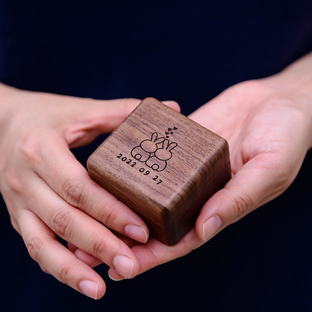 퍼즐사랑 원목 반지케이스 청혼 프로포즈 돌반지 보석함 이니셜각인 27,550원