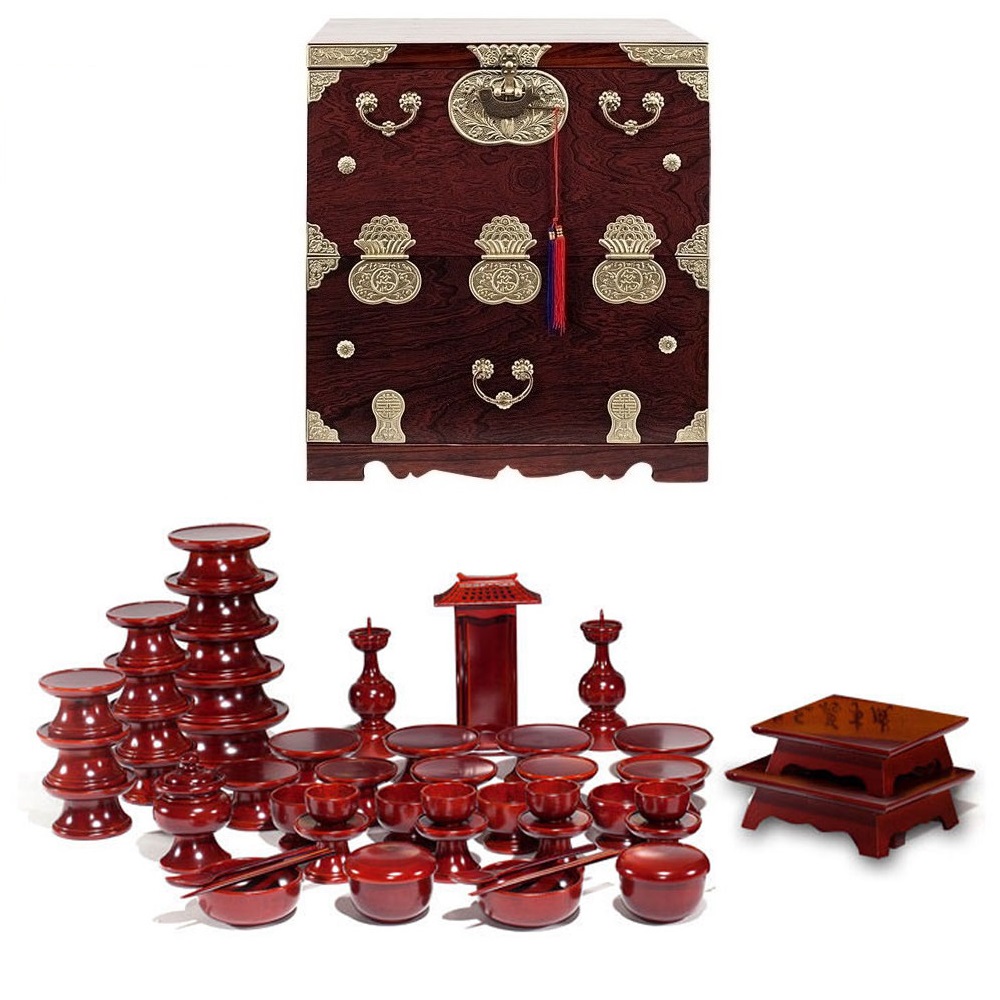 패키지 문화재 오리목 제기 49p + 남원 오동나무 앞닫이 제기함, 1세트, 제기함 + 제기 49p 492,900원