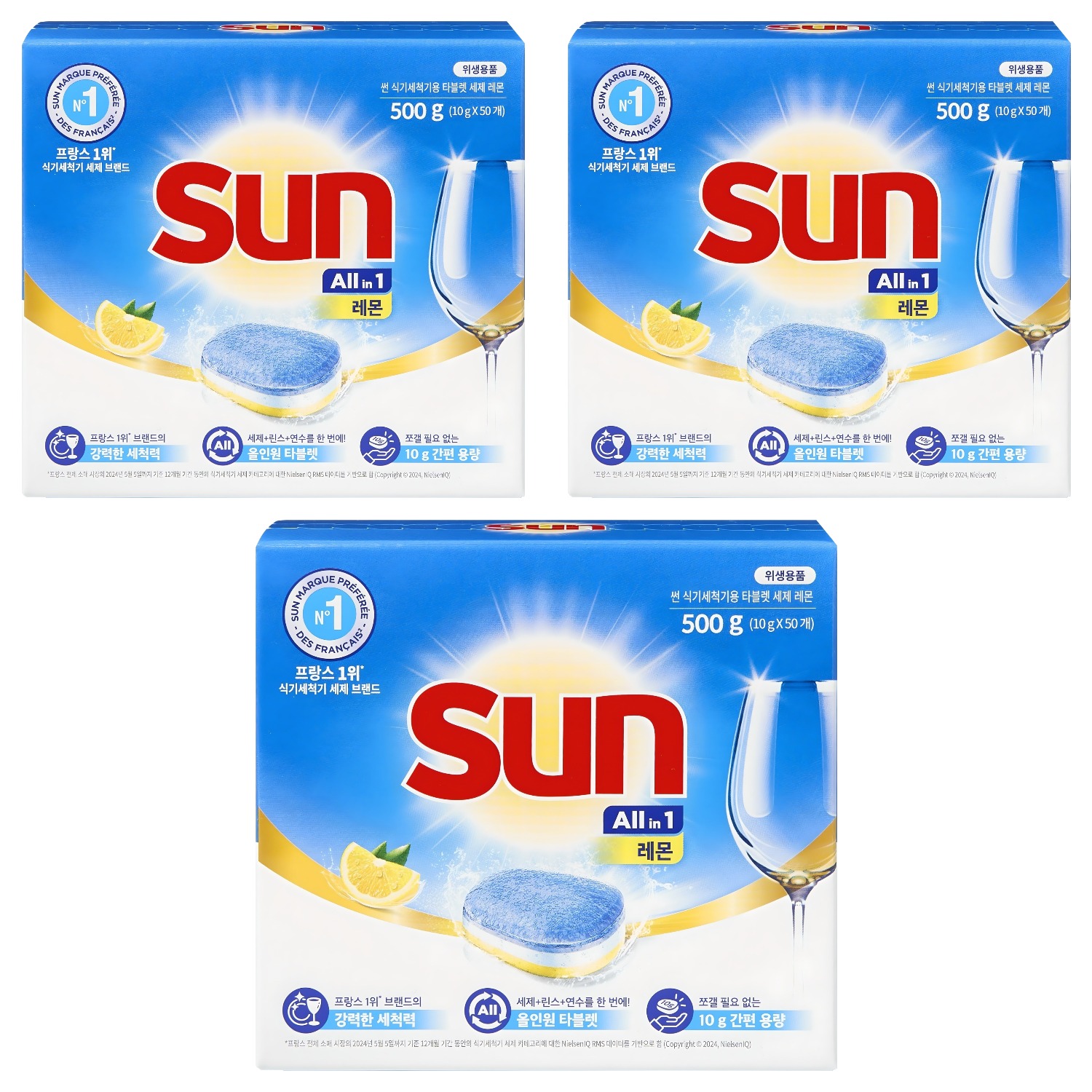 유니레버 썬 식기세척기용 타블렛 세제 레몬 50개입, 500g, 3개 37,810원