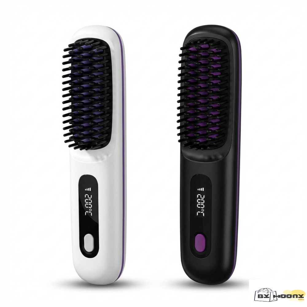 바이후니 빗기만 하면 매직이 되는 3단계 온도조절 무선 미니 빗 고데기, 단일상품, 화이트 28,900원