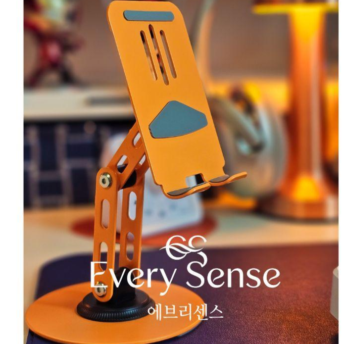 에브리센스 풀메탈 2단 접이식 스마트폰 탁상용 태블릿 거치대, 1개, 오렌지, ESR-101 14,900원