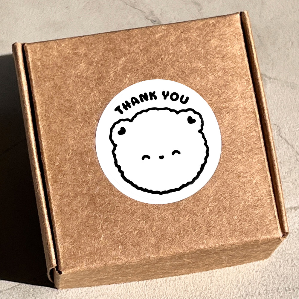 리드홈 포장 데코 원형 큰 곰돌이 스티커 3.5cm, 화이트, 120개 3,650원