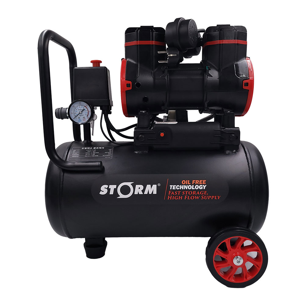 스톰 저소음 오일리스 유압 에어콤프레샤 컴프레셔 2-900F18 2.5마력급 18L 185,000원