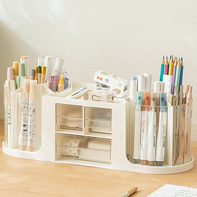KDNC 책상용 다용도 360도 회전형 필통 정리함, 1개, 화이트 21,800원
