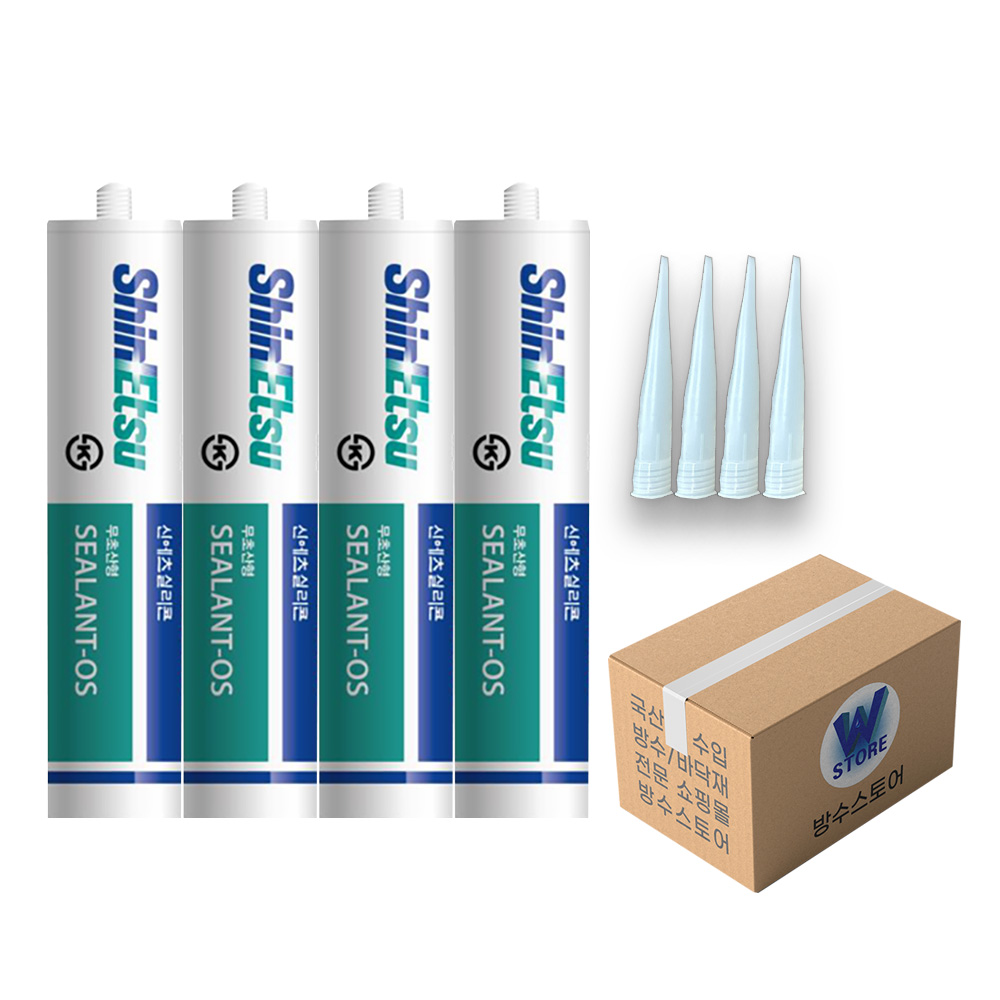 [나우케미칼] 신에츠 무초산 실리콘 창틀 샷시 창호 유리 방수 비초산 흑색, 4개 13,000원