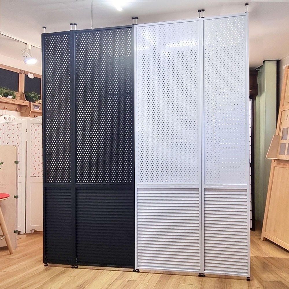 갤러리 타공판 철제 가벽 파티션 219부터 284cm까지 사무실 철제파티션 현관 타공파티션, 블랙 154,000원
