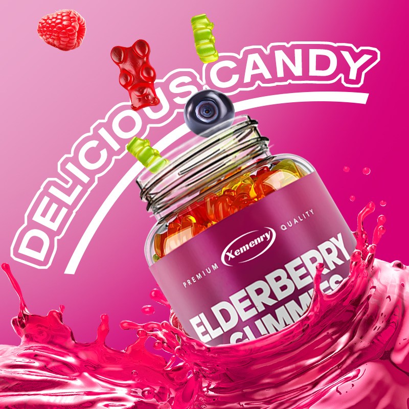 비타민 C와 프로폴리스가 함유된 엘더베리 구미 - 성인 및 어린이 면역력 강화 - 최대 효능, 맛있는 라즈베리 맛 - 글루텐 프리, 비건 19,110원