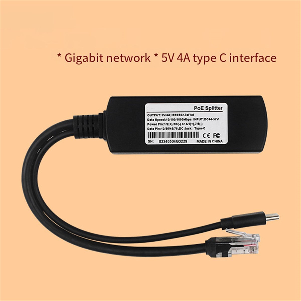 Raspberry Pi 5 POE Splitter 5V 4A 10/100/1000MBPS IEEE802.3AF/AT TYPE C POE SPLITER RASPBERRY PI 5B 16,410원