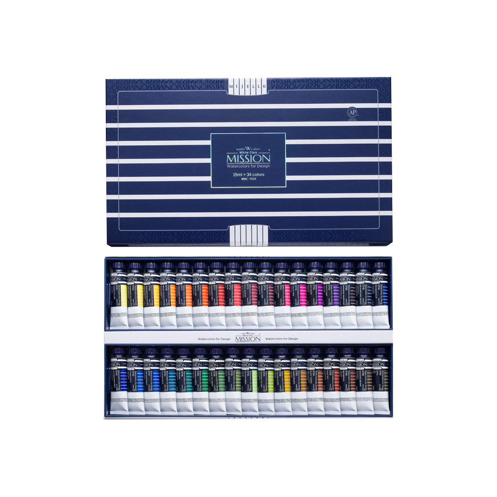 미젤로 미션화이트 수채화물감 15ml 34색 MWC-7034, 선택완료, 34색 128,960원