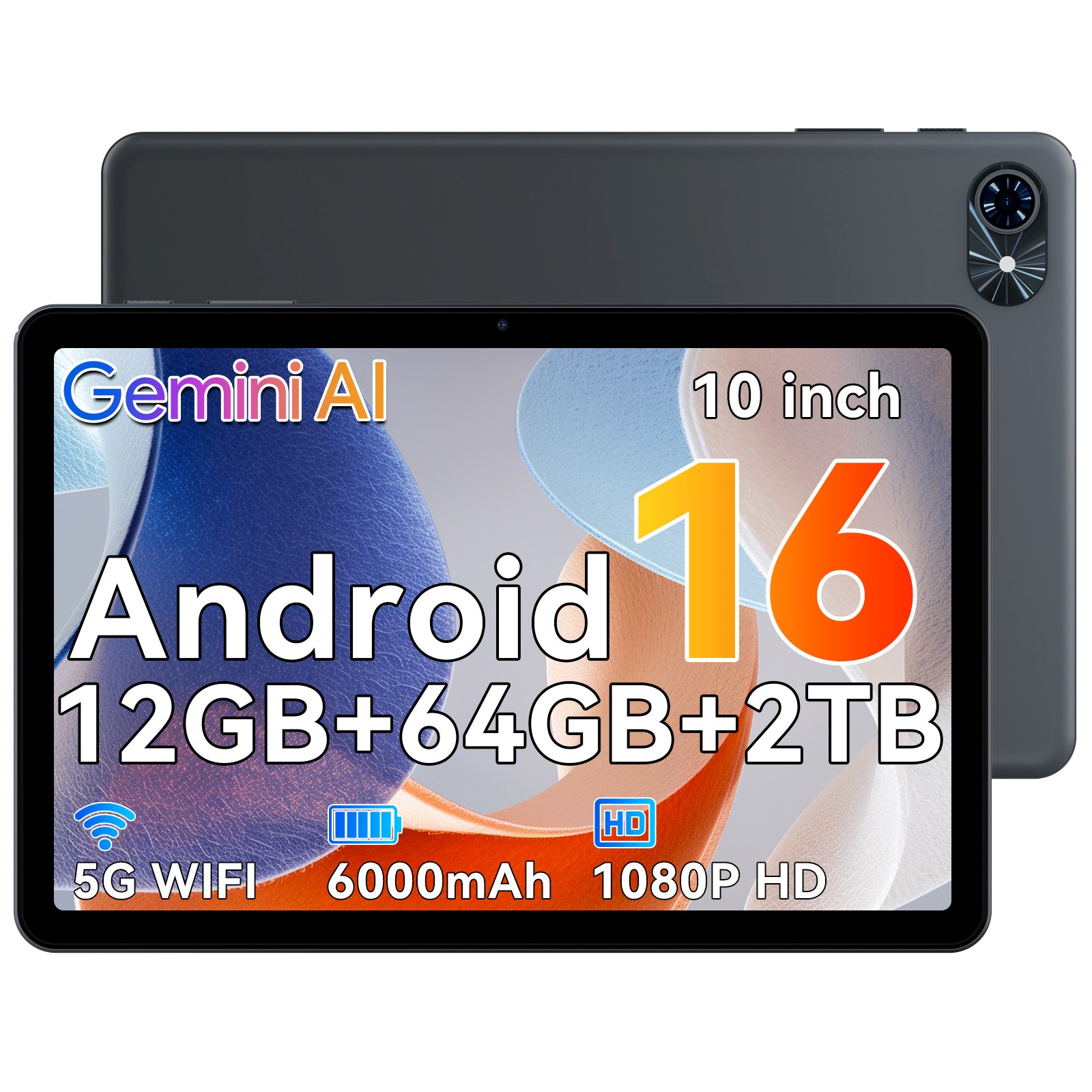 TABWEE 10인치 Android16 Gemini AI2.0 태블릿 12GB+64GB 2TB확장 120Hz 5GWiFi 6000mAh 테블릿 pc 149,000원