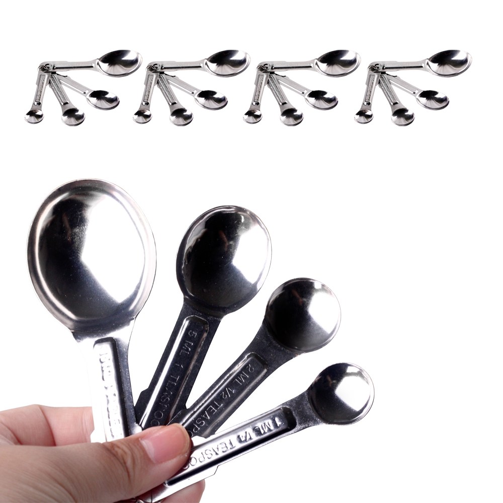 커피 베이킹 납작 플랫 스텐 계량스푼 4종 4개입 세트 조리용 수업용 조리도구 스픈 6,800원