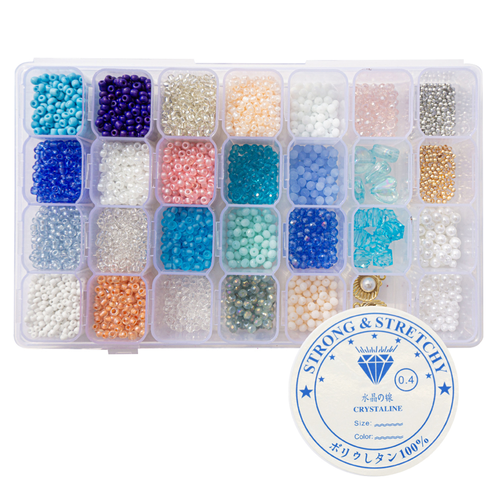 아트니즘 비즈공예 재료 세트 반지 팔찌 28칸 DIY 키트, 분홍빛바다, 1세트 17,000원