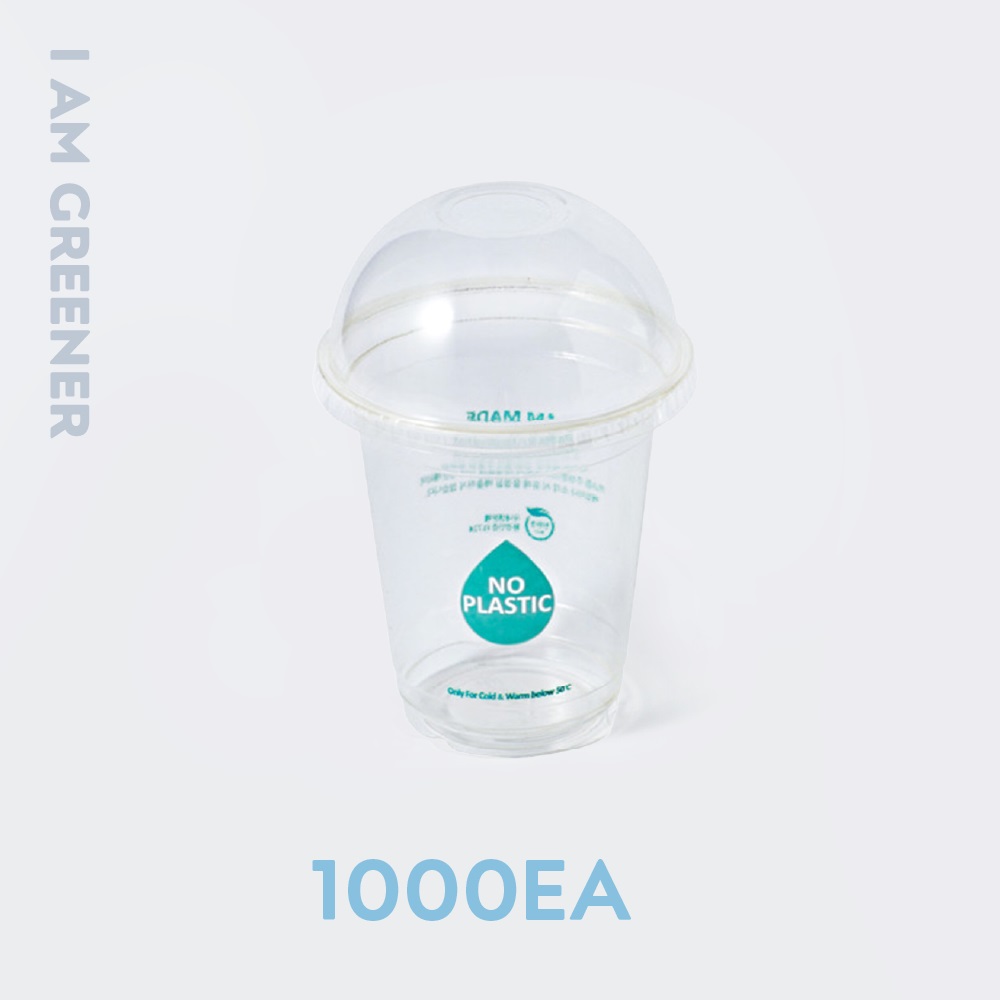 아이엠그리너 친환경 PLA 투명 아이스컵 + 돔뚜껑 세트, 20세트, 390ml 185,890원