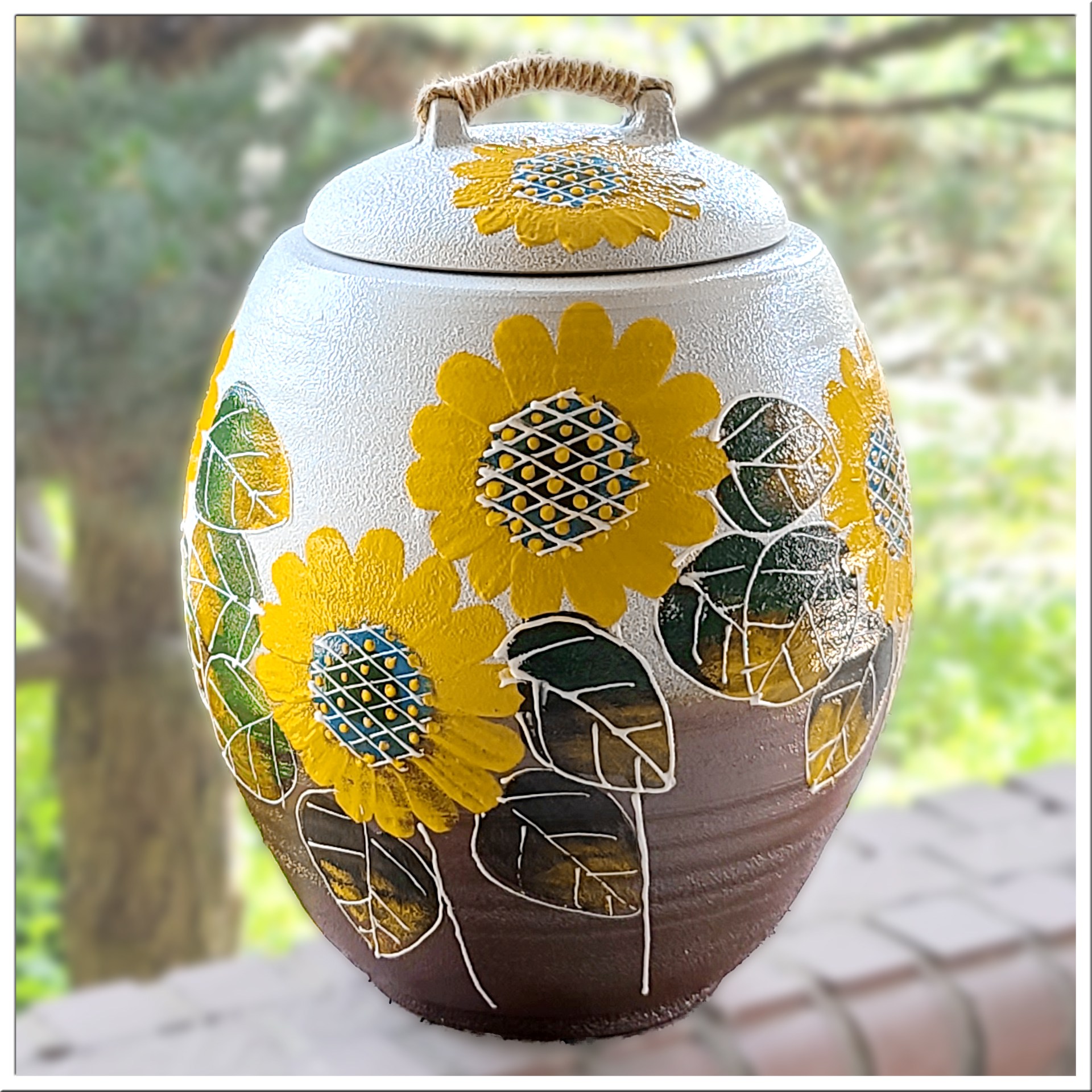 여주흙도예_분청 투톤 쌀독 항아리 20Kg 해바라기 항아리형 100,000원