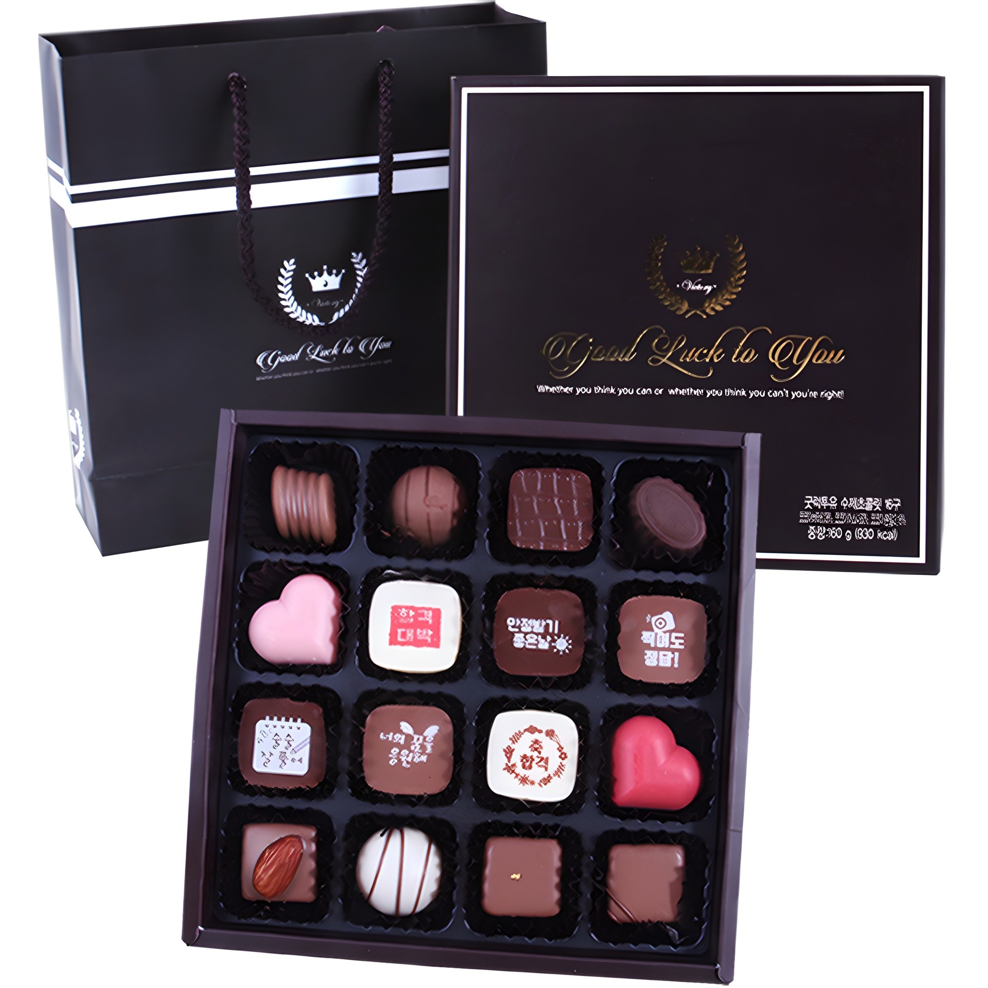디유	굿럭투유 수능 합격기원 수제 초콜릿 16구 + 쇼핑백 세트 25,900원